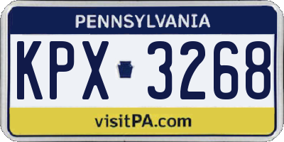 PA license plate KPX3268