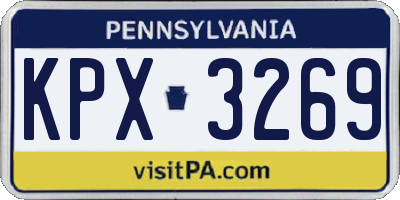 PA license plate KPX3269