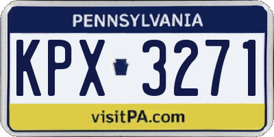 PA license plate KPX3271