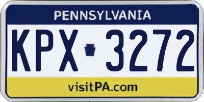 PA license plate KPX3272
