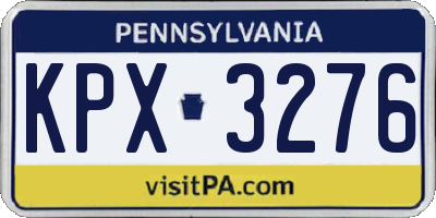 PA license plate KPX3276