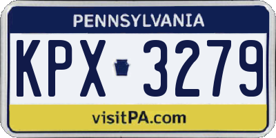 PA license plate KPX3279
