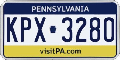PA license plate KPX3280