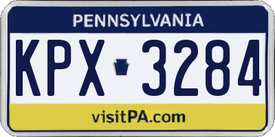 PA license plate KPX3284