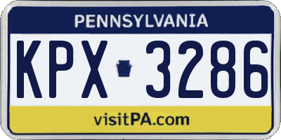PA license plate KPX3286