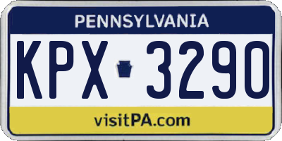 PA license plate KPX3290