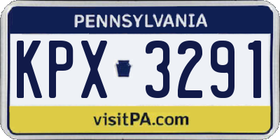 PA license plate KPX3291
