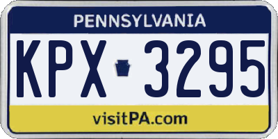 PA license plate KPX3295