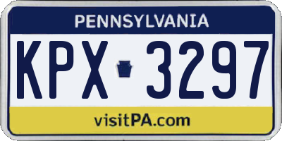 PA license plate KPX3297