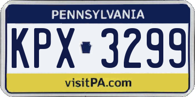 PA license plate KPX3299