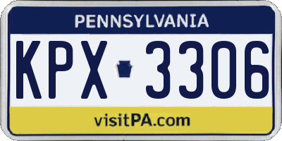 PA license plate KPX3306