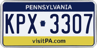 PA license plate KPX3307