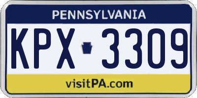 PA license plate KPX3309