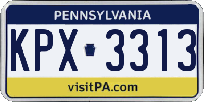 PA license plate KPX3313