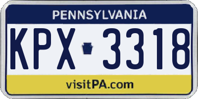 PA license plate KPX3318