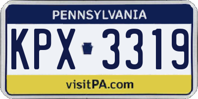 PA license plate KPX3319