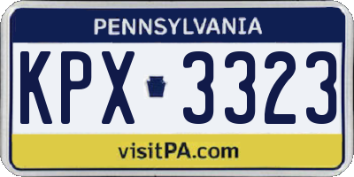 PA license plate KPX3323