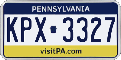 PA license plate KPX3327