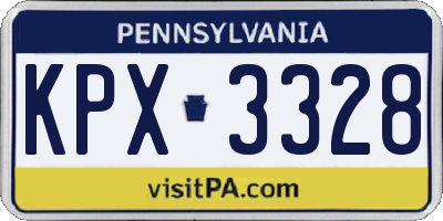 PA license plate KPX3328