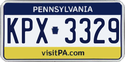 PA license plate KPX3329