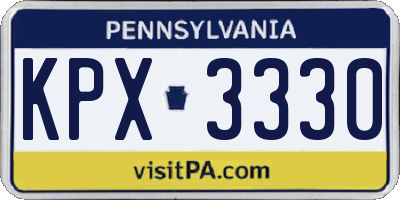 PA license plate KPX3330