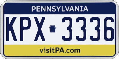 PA license plate KPX3336