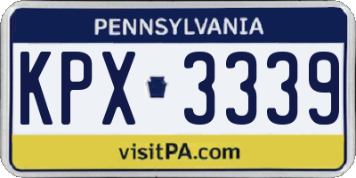 PA license plate KPX3339