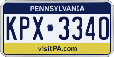 PA license plate KPX3340