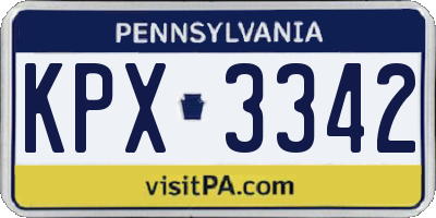 PA license plate KPX3342