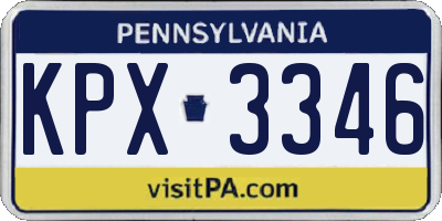 PA license plate KPX3346