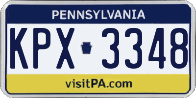PA license plate KPX3348