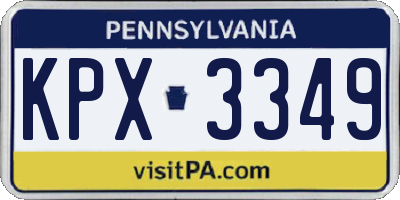 PA license plate KPX3349