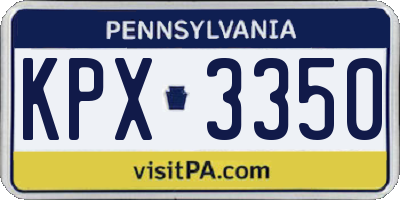 PA license plate KPX3350