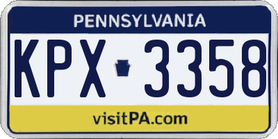 PA license plate KPX3358