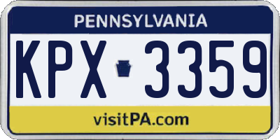 PA license plate KPX3359