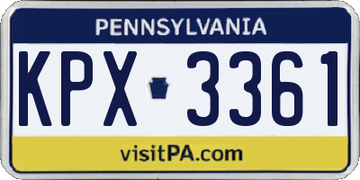 PA license plate KPX3361