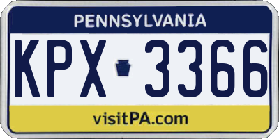 PA license plate KPX3366