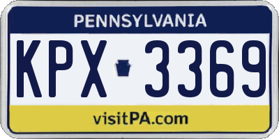 PA license plate KPX3369