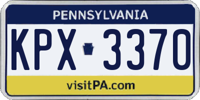 PA license plate KPX3370