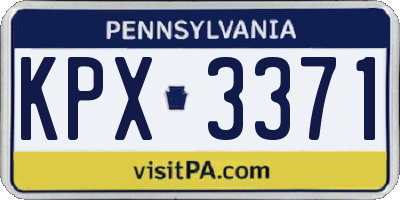 PA license plate KPX3371