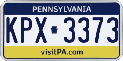 PA license plate KPX3373