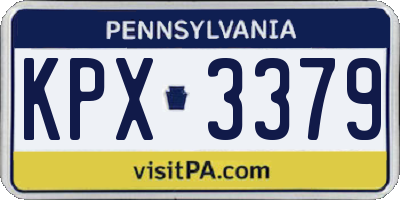 PA license plate KPX3379