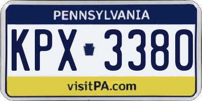 PA license plate KPX3380