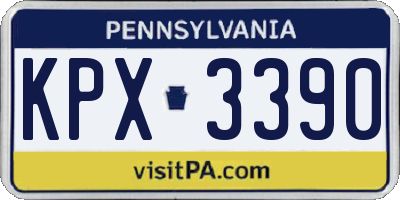 PA license plate KPX3390