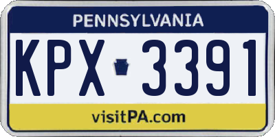 PA license plate KPX3391