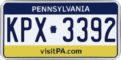PA license plate KPX3392