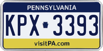 PA license plate KPX3393