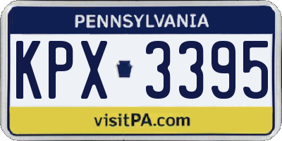 PA license plate KPX3395