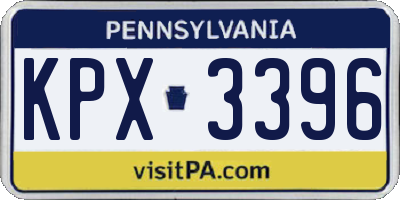 PA license plate KPX3396