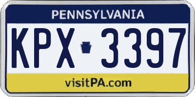 PA license plate KPX3397